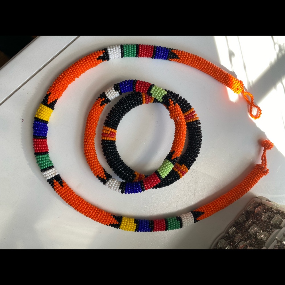 Beaded necklace & bracelets